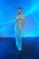 Gira Official-Mavi Cut Out Detaylı Maxi Elbise-Elbise-1-Milagron.com