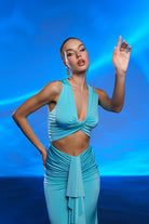 Gira Official-Mavi Cut Out Detaylı Maxi Elbise-Elbise-2-Milagron.com