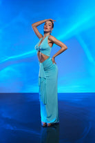 Gira Official-Mavi Cut Out Detaylı Maxi Elbise-Elbise-3-Milagron.com