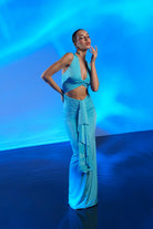 Gira Official-Mavi Cut Out Detaylı Maxi Elbise-Elbise-4-Milagron.com