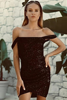 Gira Official-Payetli Korsaj Elbise Siyah-Elbise-1-Milagron.com