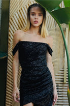 Gira Official-Payetli Korsaj Elbise Siyah-Elbise-2-Milagron.com