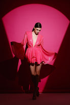 Gira Official-Pembe Payetli Geniş Kol Detaylı Elbise-Elbise-7-Milagron.com