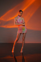 Gira Official-Pembe Yeşil Payetli Batik Desen Elbise-Elbise-2-Milagron.com