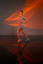 Gira Official-Pembe Yeşil Payetli Batik Desen Elbise-Elbise-6-Milagron.com