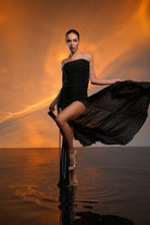 Gira Official-Siyah İp Detaylı Maxi Elbise-Elbise-1-Milagron.com