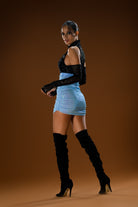 Gira Official-Siyah Mavi Payetli 2 Renkli Mini Elbise-Elbise-2-Milagron.com