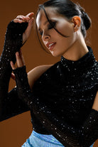 Gira Official-Siyah Mavi Payetli 2 Renkli Mini Elbise-Elbise-4-Milagron.com