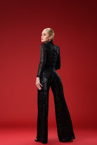 Gira Official-Siyah Payetli Bel Detaylı Tulum-Tulum-8-Milagron.com