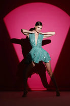 Gira Official-Yeşil Payetli Kolsuz Mini Elbise-Elbise-1-Milagron.com