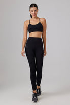 Glo Studio-Amelie Glossy Legging Jet Black | Kadın Parlak Ve Yüksek Belli Tayt-Tayt-1-Milagron.com