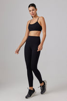 Glo Studio-Amelie Glossy Legging Jet Black | Kadın Parlak Ve Yüksek Belli Tayt-Tayt-2-Milagron.com