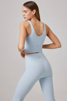 Glo Studio-Liz Glossy Crop Baby Blue-Crop Top-2-Milagron.com