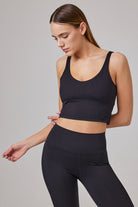 Glo Studio-Liz Glossy Crop Jet Black-Crop Top-1-Milagron.com