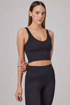 Glo Studio-Liz Glossy Crop Jet Black-Crop Top-2-Milagron.com