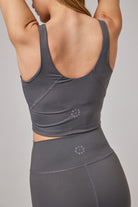 Glo Studio-Narin Glossy Legging Steel Gray | Kadın Parlak Ve Yüksek Belli Tayt-Tayt-4-Milagron.com