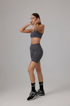 Glo Studio-Paris Seamless Biker Shorts Ash | Kadın Spor Ve Yoga Kısa Taytı-Şort-4-Milagron.com