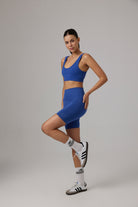 Glo Studio-Paris Seamless Biker Shorts Cobalt-Şort-1-Milagron.com
