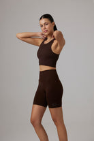 Glo Studio-Paris Seamless Biker Shorts Mocha-Şort-2-Milagron.com