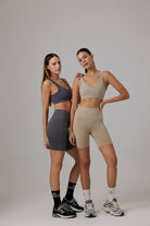 Glo Studio-Paris Seamless Biker Shorts Stone-Şort-4-Milagron.com