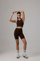 Glo Studio-Zola Seamless Crop Mocha-Crop Top-2-Milagron.com