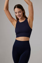 Glo Studio-Zola Seamless Crop Night Blue | Kadın Spor Ve Fitness Crop Top-Crop Top-4-Milagron.com
