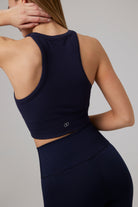 Glo Studio-Zola Seamless Crop Night Blue | Kadın Spor Ve Fitness Crop Top-Crop Top-5-Milagron.com