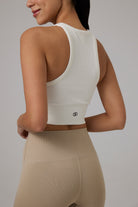 Glo Studio-Zola Seamless Crop Snow White| Kadın Spor Ve Fitness Crop Top-Crop Top-2-Milagron.com