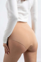 Lazer Kesim Yüksek Bel Cheeky Külot - 3'lü Paket - Kahverengi, Ten Rengi, Beyaz - 6