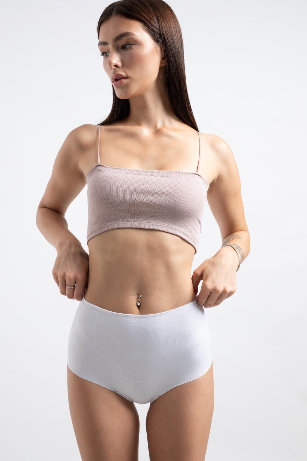 Lazer Kesim Yüksek Bel Cheeky Külot - 5'li Paket - Kahverengi,beyaz,pembe - 4