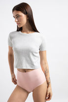 Lazer Kesim Yüksek Bel Cheeky Külot - 5'li Paket - Kahverengi,beyaz,pembe - 6