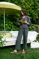 Handarte Los Angeles-Antrasit Müslin Pantolon-Pantolon-1-Milagron.com