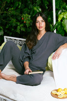 Handarte Los Angeles-Antrasit Müslin Pantolon-Pantolon-3-Milagron.com