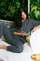 Handarte Los Angeles-Antrasit Müslin Pantolon-Pantolon-4-Milagron.com