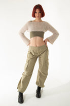 Handarte Los Angeles-Bej El Örgüsü Crop Top-Crop Top-6-Milagron.com