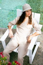 Handarte Los Angeles-Bej Müslin Wrap Top-Crop Top-4-Milagron.com