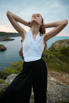 Handarte Los Angeles-Beyaz Kruvaze Gömlek-Gömlek-1-Milagron.com