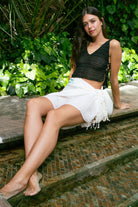 Handarte Los Angeles-El Örgüsü Siyah V Yaka Crop-Crop Top-9-Milagron.com