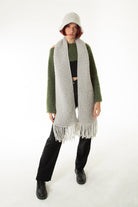 Handarte Los Angeles-Gri El Örgüsü Bucket şapka / Atkı Set-Şapka-1-Milagron.com