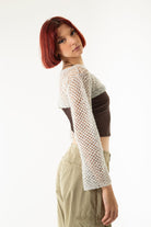 Handarte Los Angeles-Gri File El Örgüsü Crop Top-Crop Top-3-Milagron.com