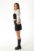 Handarte Los Angeles-Gri Salaş Angora Crop Top-Crop Top-2-Milagron.com