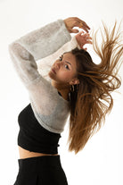 Handarte Los Angeles-Gri Salaş Angora Crop Top-Crop Top-3-Milagron.com