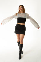 Handarte Los Angeles-Gri Salaş Angora Crop Top-Crop Top-4-Milagron.com