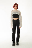 Handarte Los Angeles-Gri Salaş Angora Crop Top-Crop Top-7-Milagron.com