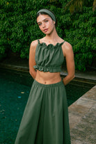 Handarte Los Angeles-Haki Palazzo Pantolon-Pantolon-1-Milagron.com