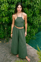 Handarte Los Angeles-Haki Palazzo Pantolon-Pantolon-4-Milagron.com