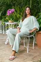 Handarte Los Angeles-Mint Yeşili V Yaka Lodos Top-Top-2-Milagron.com