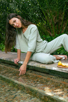 Handarte Los Angeles-Mint Yeşili Wrap Top-Top-3-Milagron.com