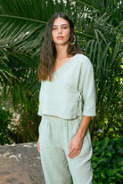 Handarte Los Angeles-Mint Yeşili Wrap Top-Top-5-Milagron.com