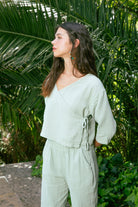Handarte Los Angeles-Mint Yeşili Wrap Top-Top-6-Milagron.com